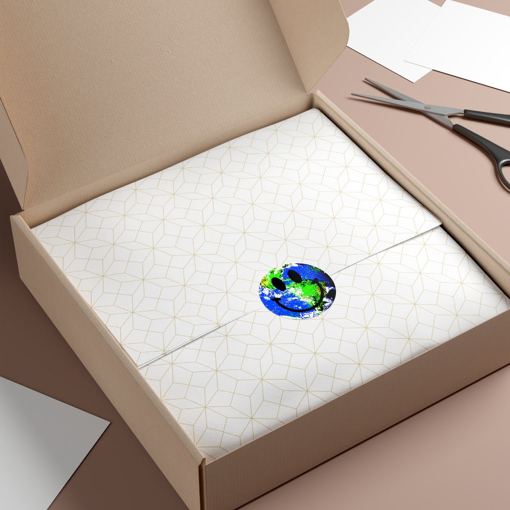 "Happy Eart" Round Vinyl Stickers